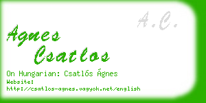 agnes csatlos business card