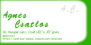 agnes csatlos business card